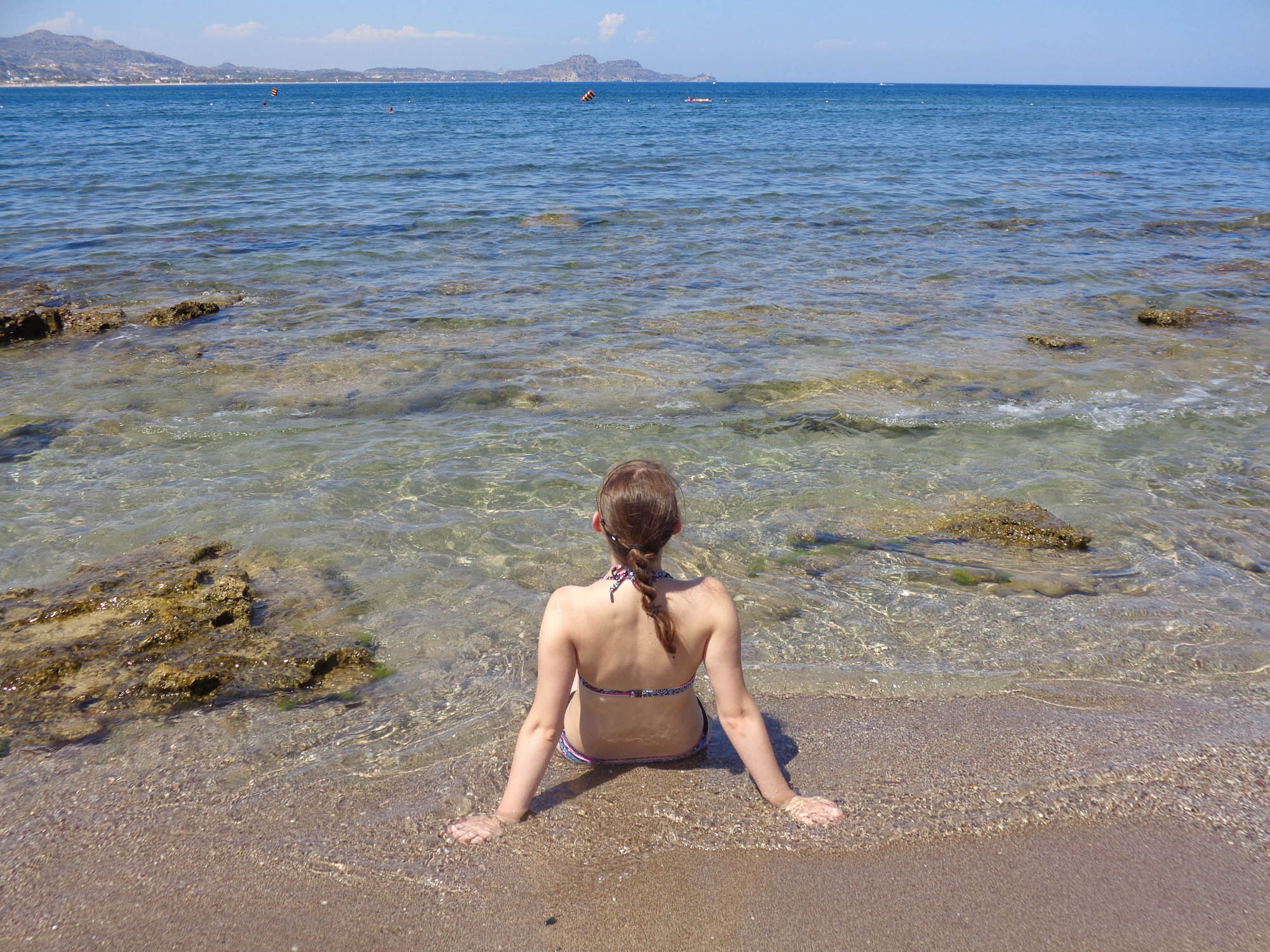 Natalia na plaży Kolymbia, Rodos