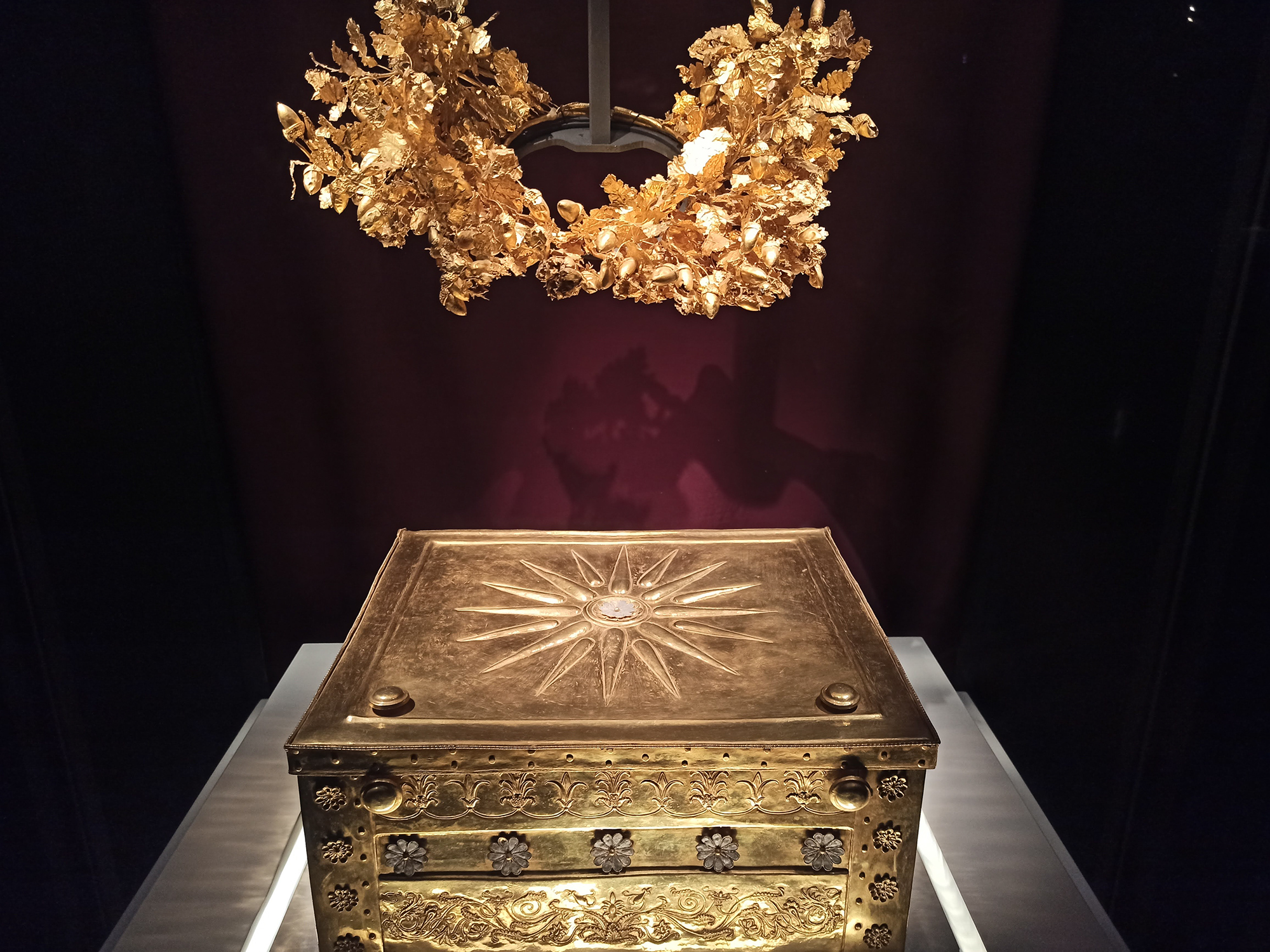 Ekspozycja muzeulna w Werginie, grobowiec Filipa II , króla Macedonii