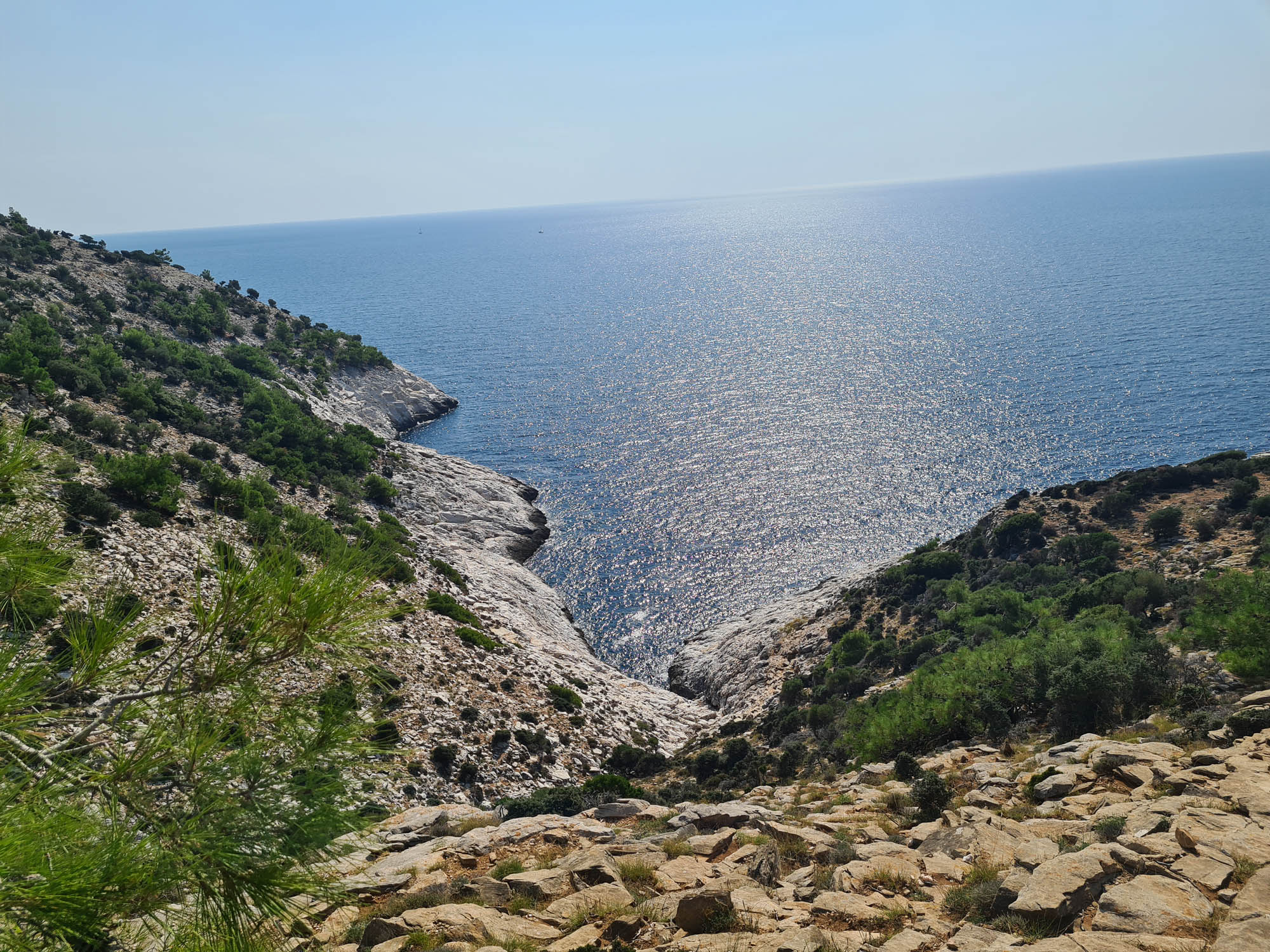 Widok z klifów na morze, Thassos
