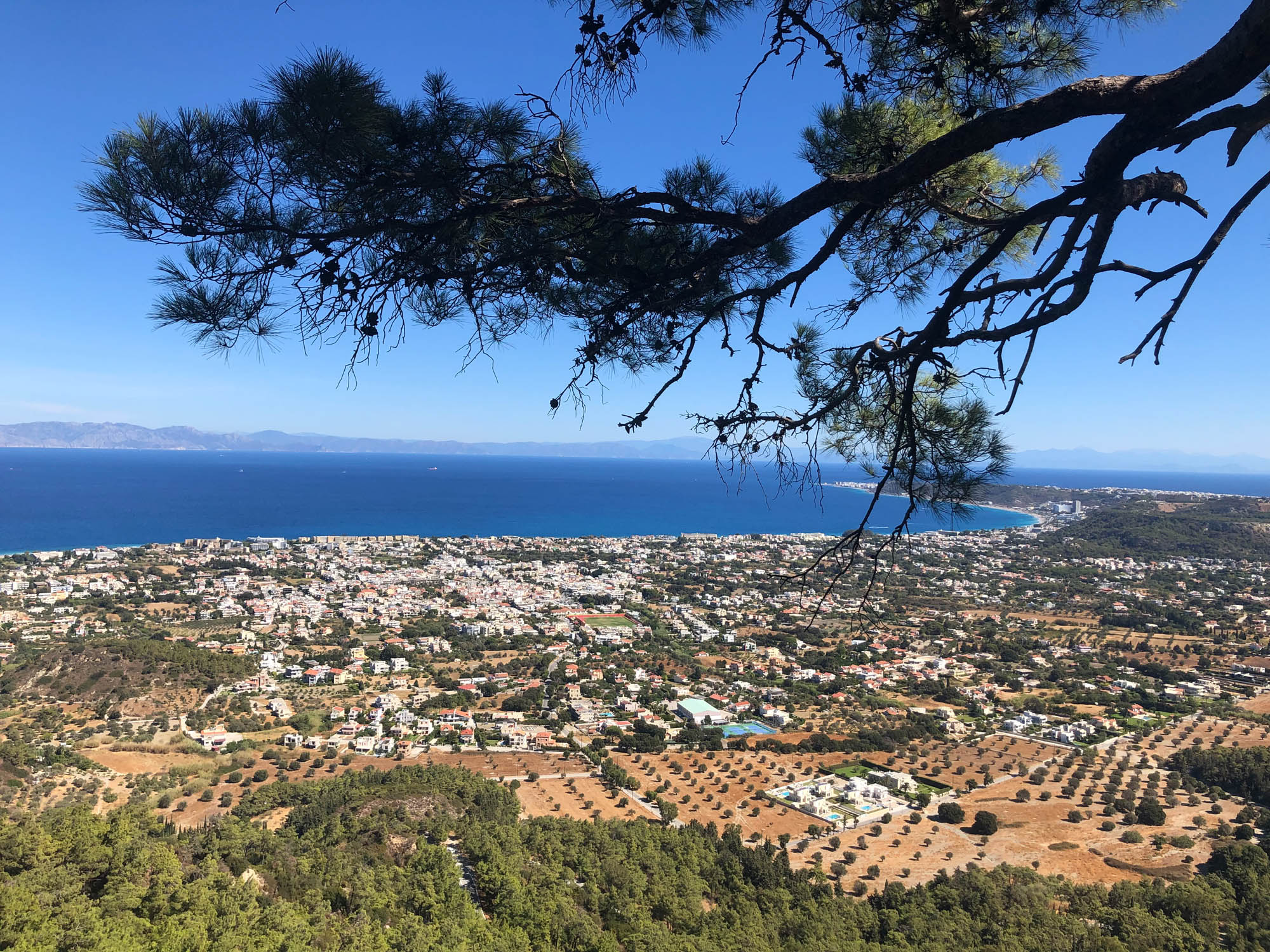 widok z góry na wyspę Rodos