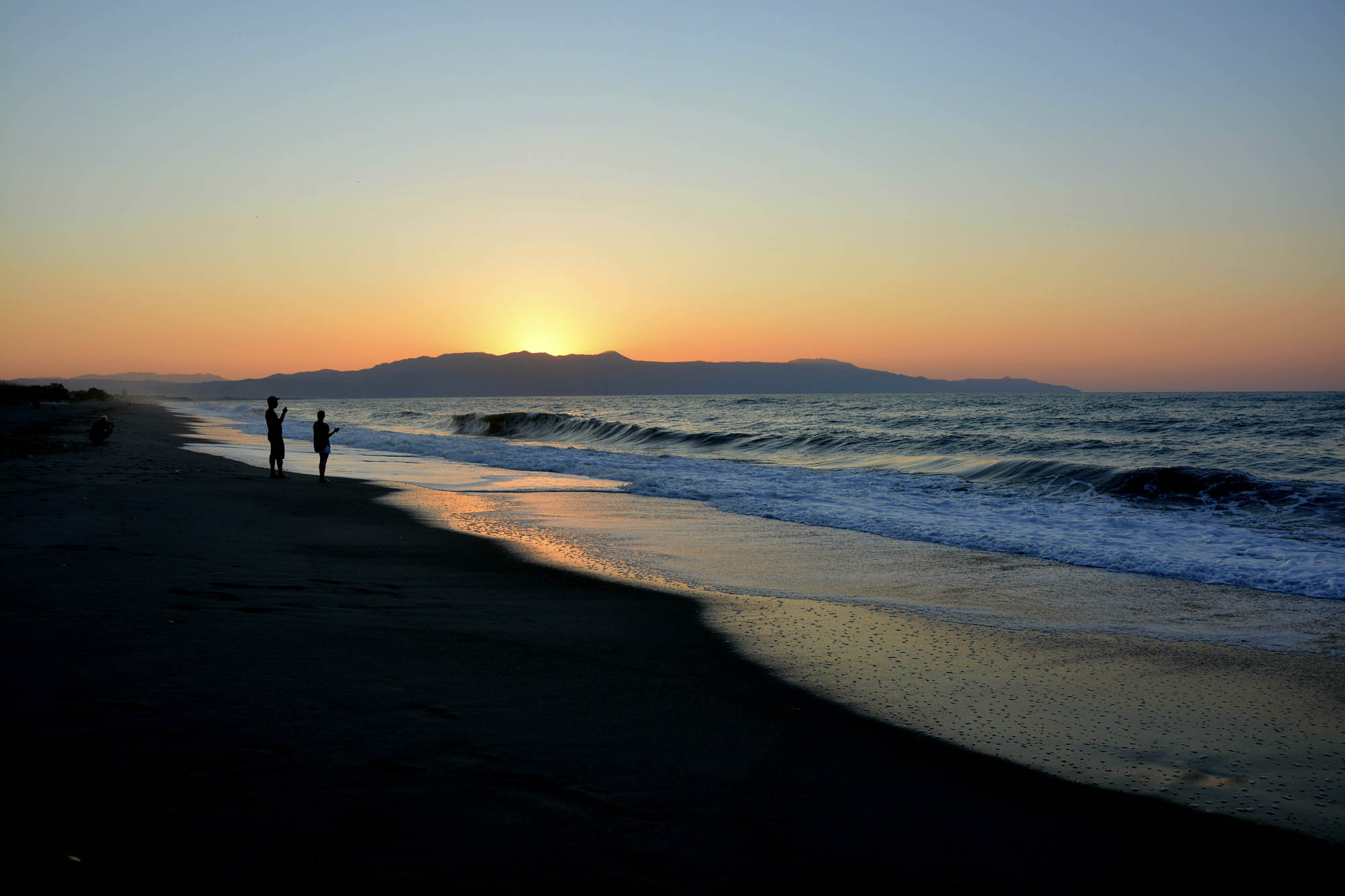 zachód słońc nd morzem, panorama