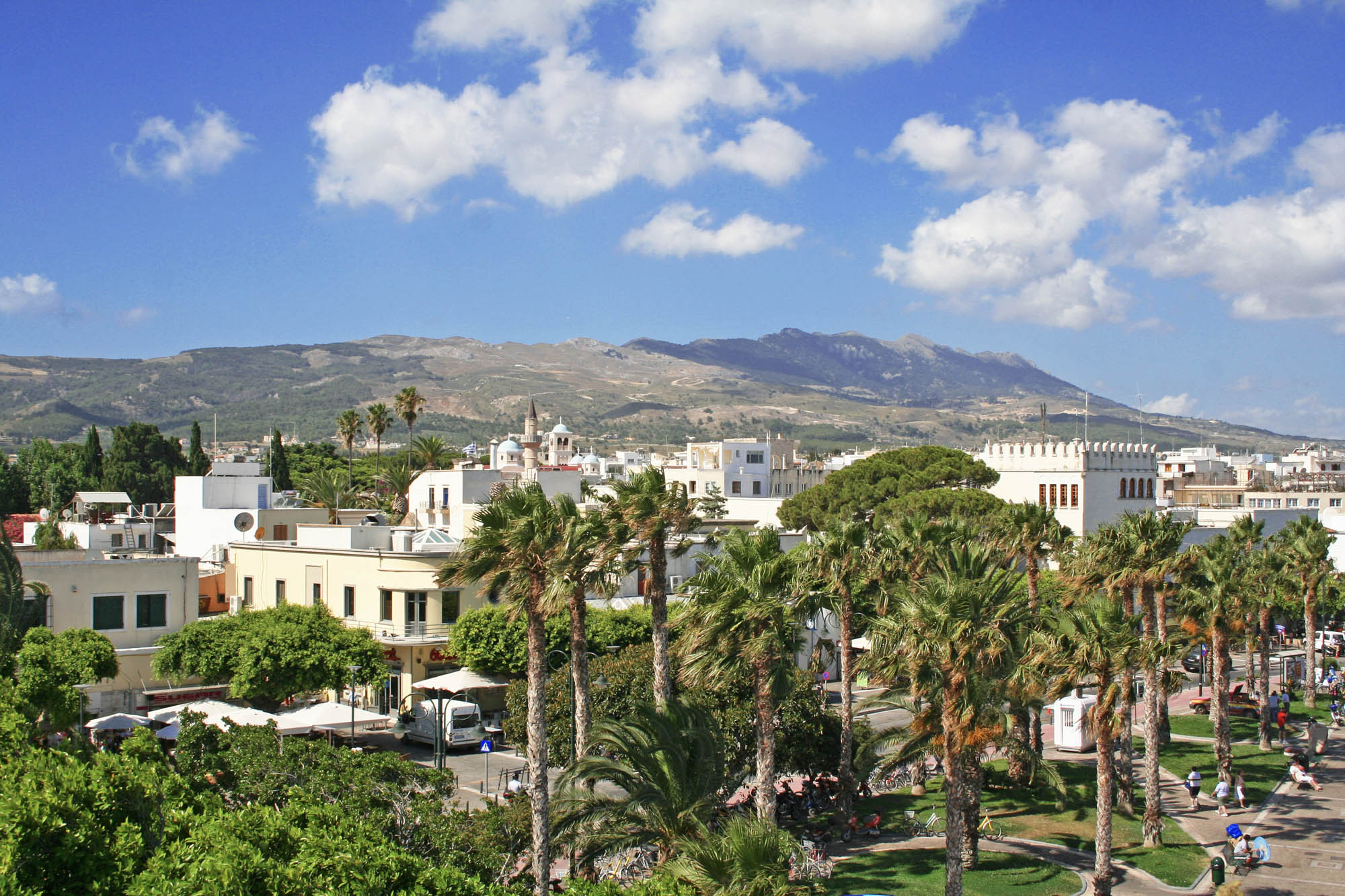 miasto Kos widziane z daleka, panorama