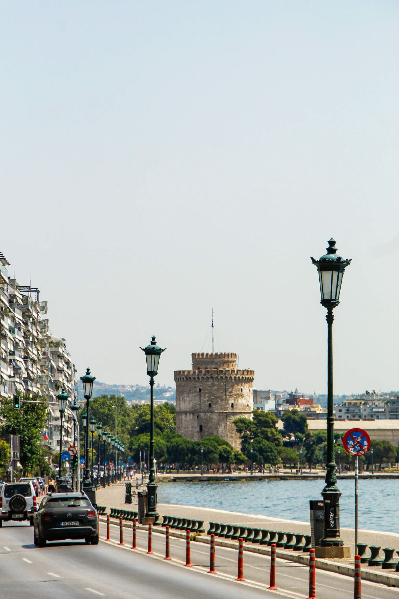 saloniki, widok na port i białą wieżę
