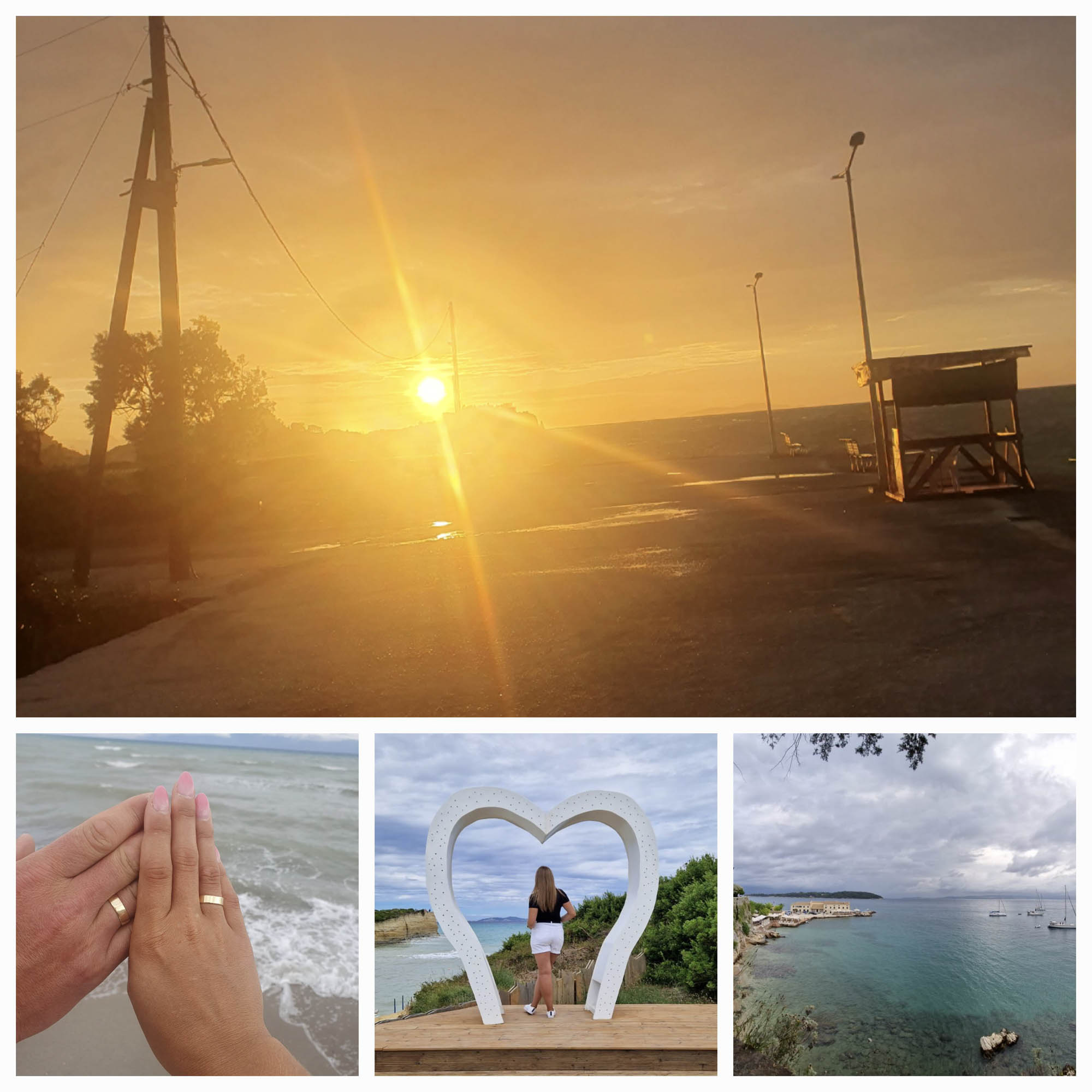 wspomnienia z wakacji, kolaż zdjęć z wyspy korfu