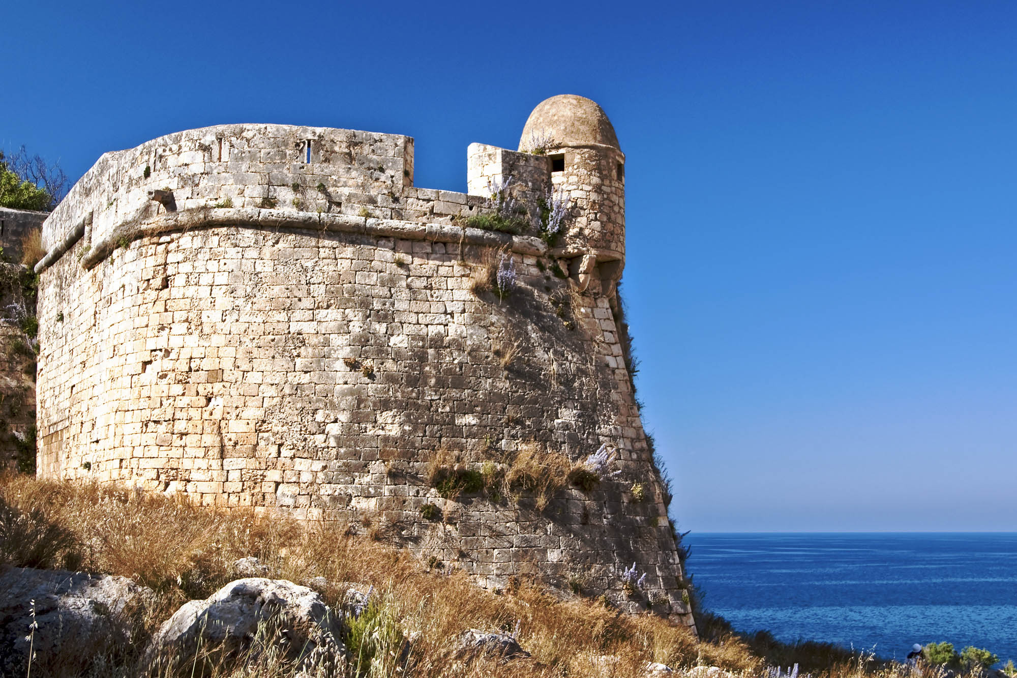 Twierdza Fortezza w mieście Rethymno, wiedok na niebo