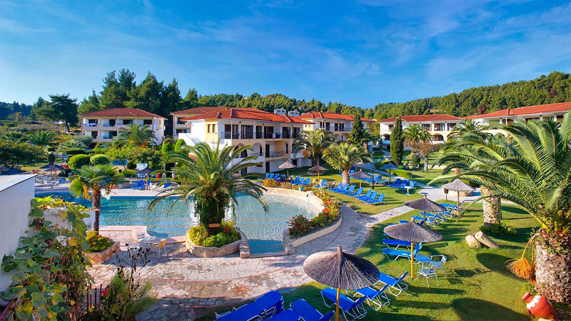 hotel siga-siga, piękny hotel na chalkidiki, ogród i basen