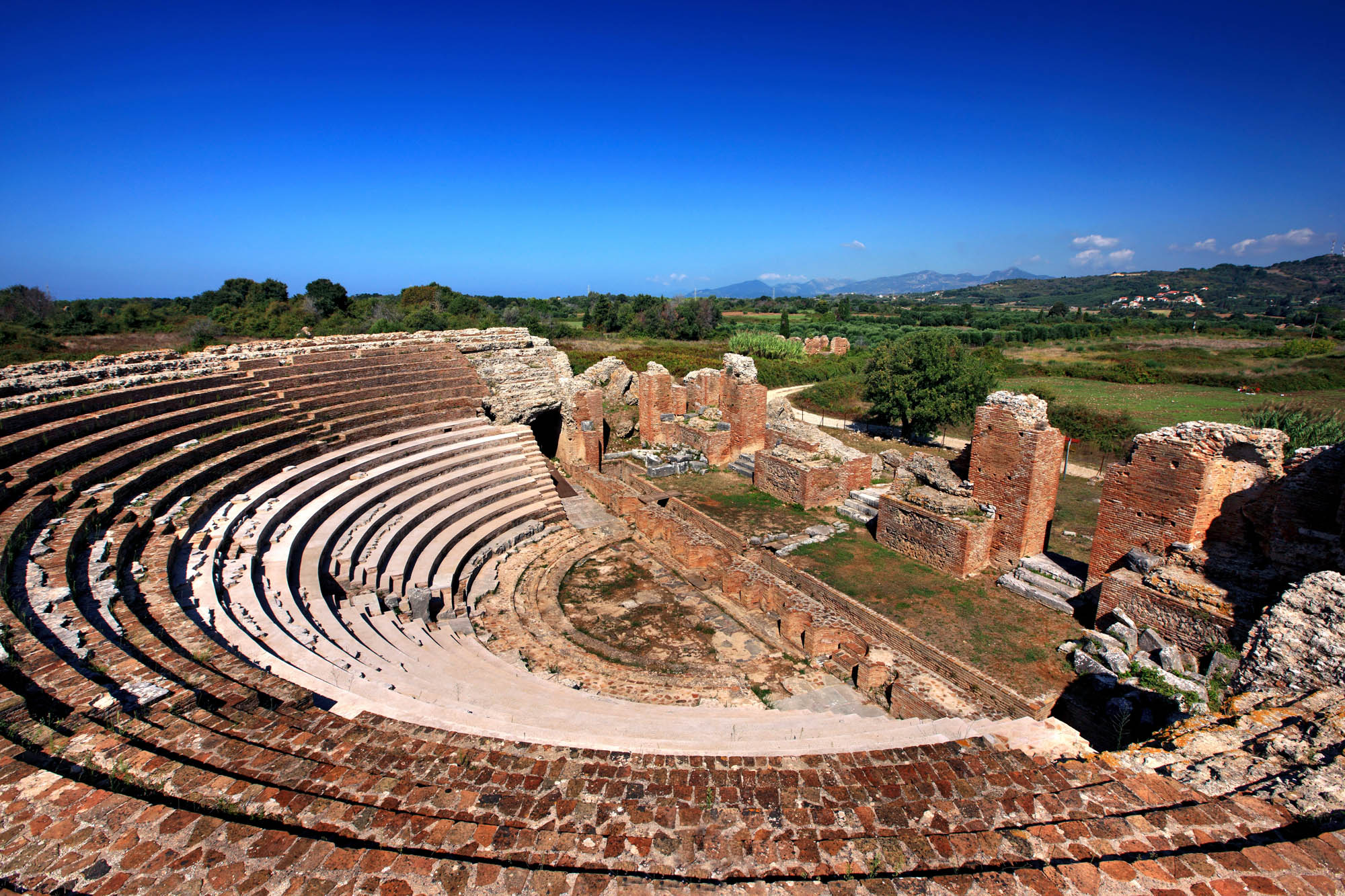 nicopolis, rzymski odeon, epir, widok z góry, detale