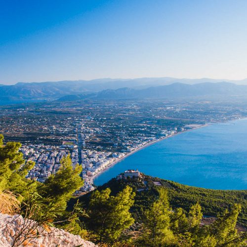 peloponez, morze i krajobraz