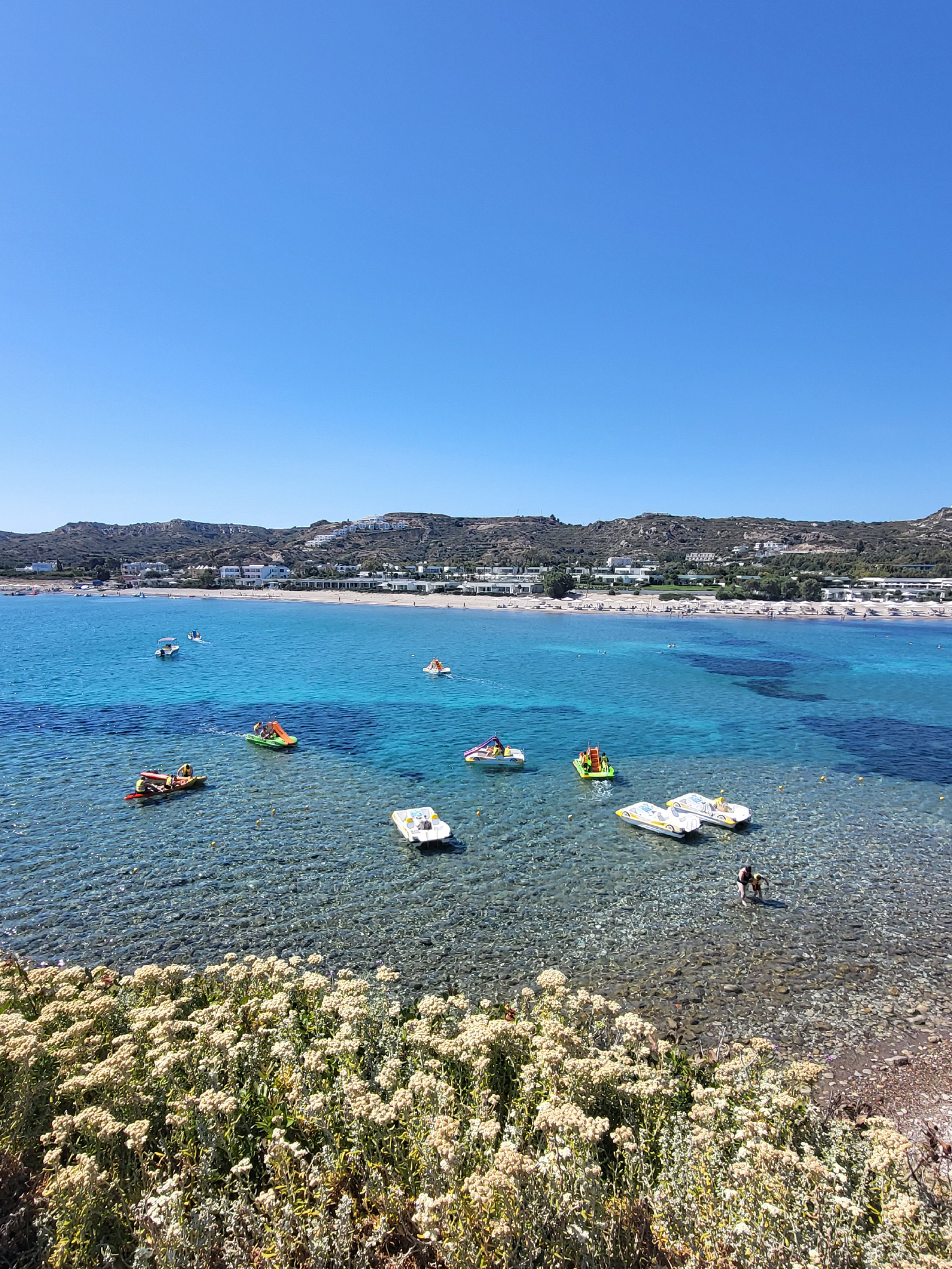 widok z kapri na plaże, kos, kefalos