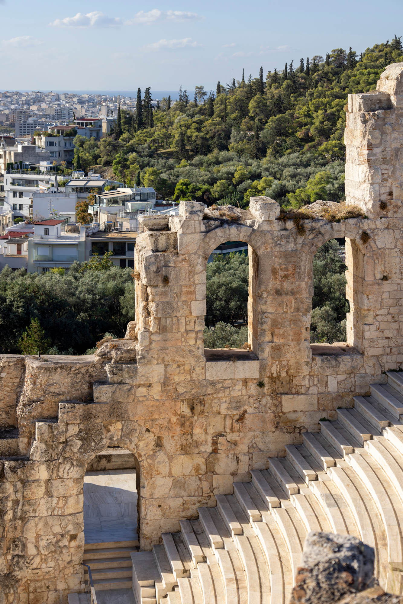 teatr dionisosa, akropol, widok na miasto, fragment, detale, ateny
