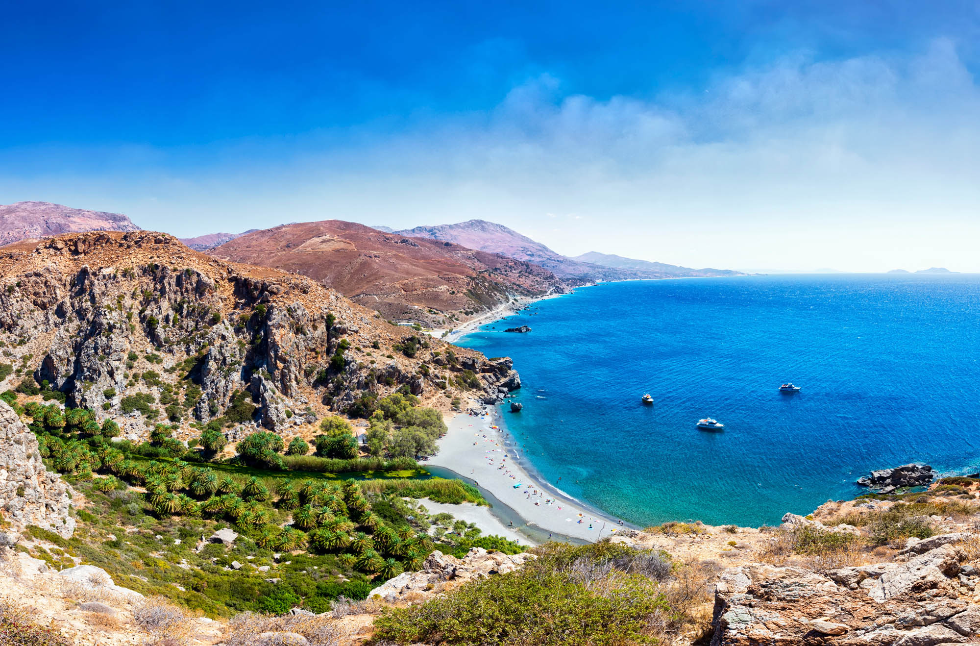 plaża preveli, widok z góry, piękne morze, kreta