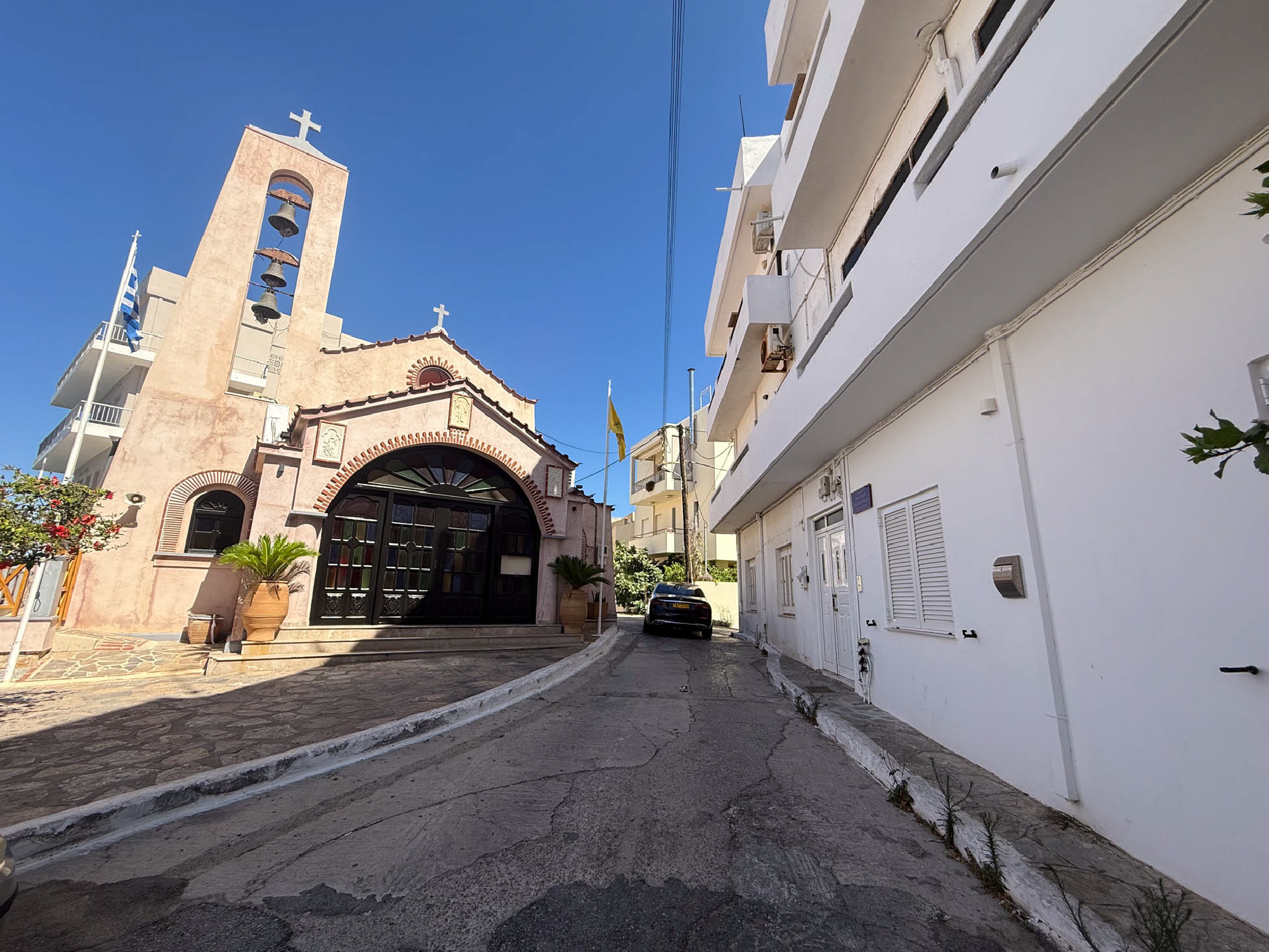 agios nikolaos, świątynia, uliczka, kreta