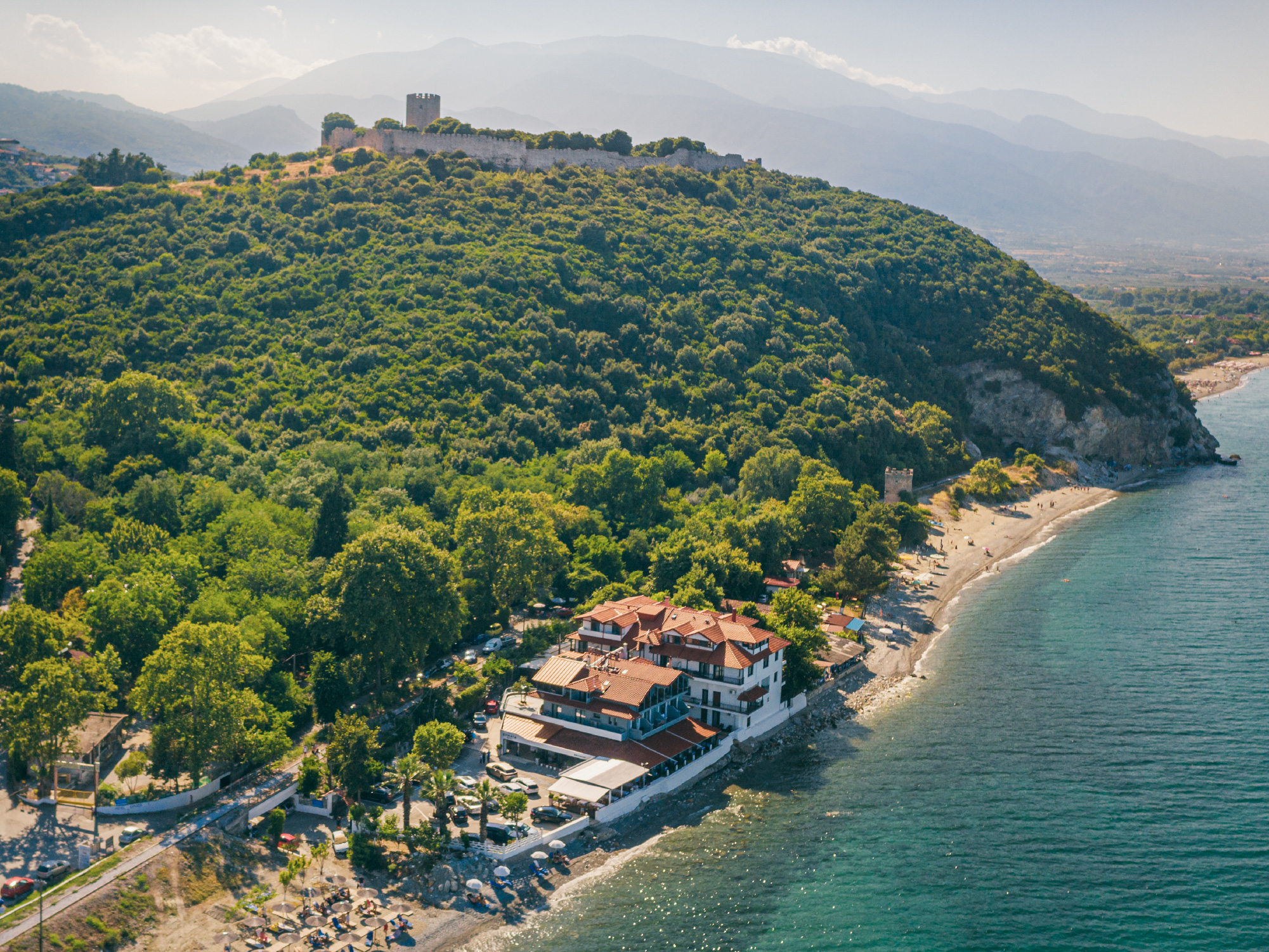 riwiera olimpu, olimp i plaże widziane z góry