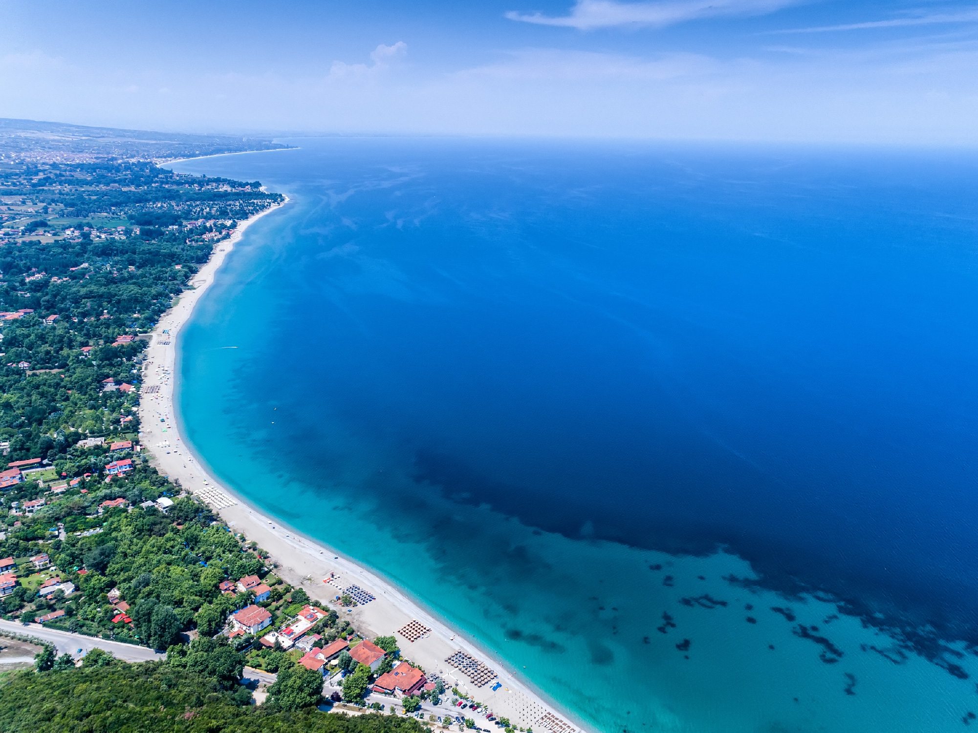 plaża, riwiera olimpu, widziana z góry
