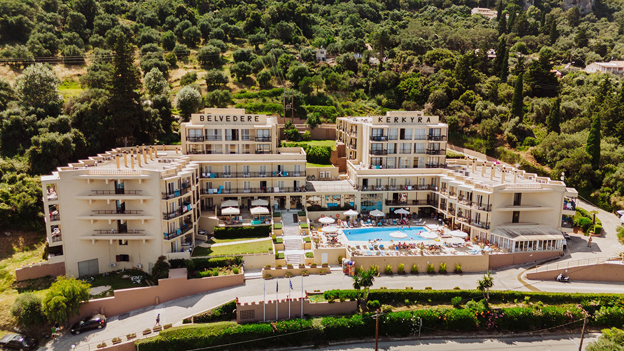 hotel mitsis, widok z góry na cały obiekt, korfu