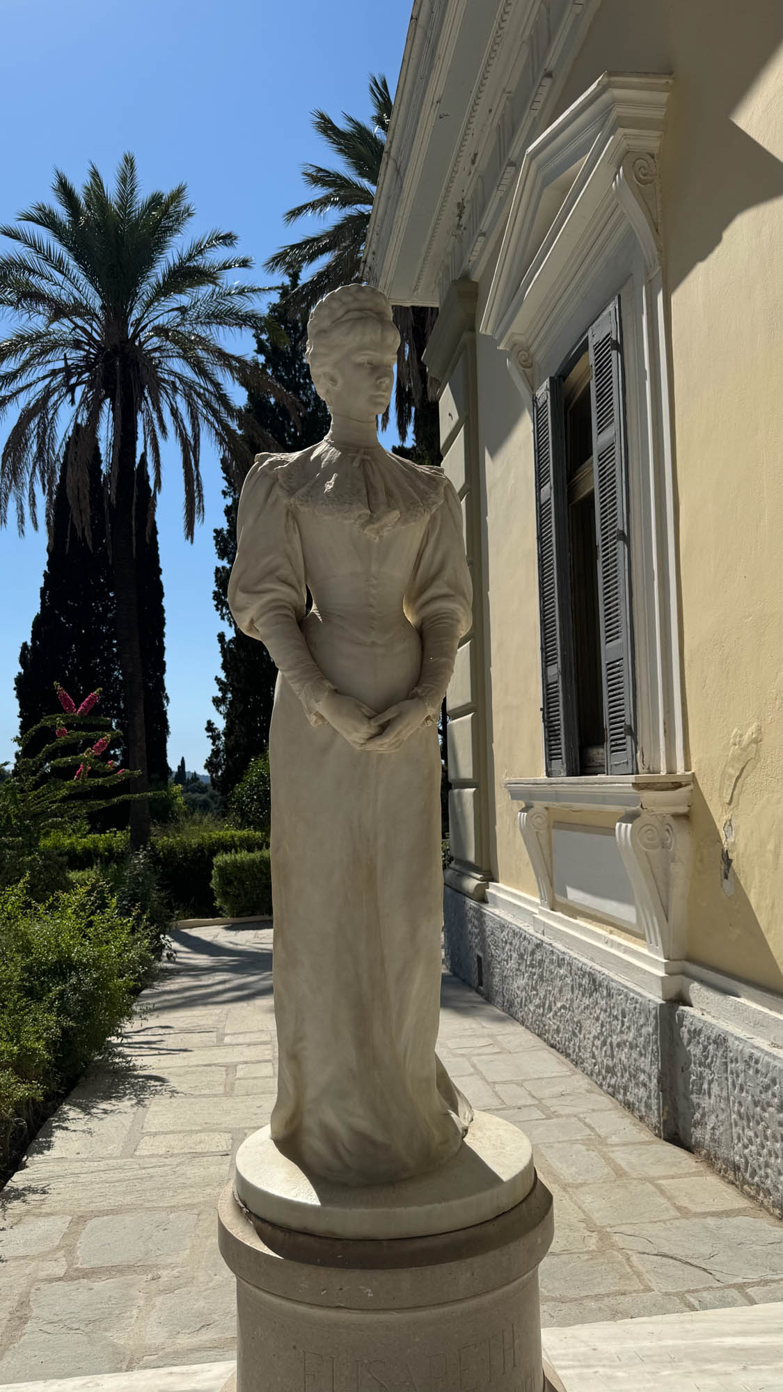 achillion, posąg sissi, korfu, detale