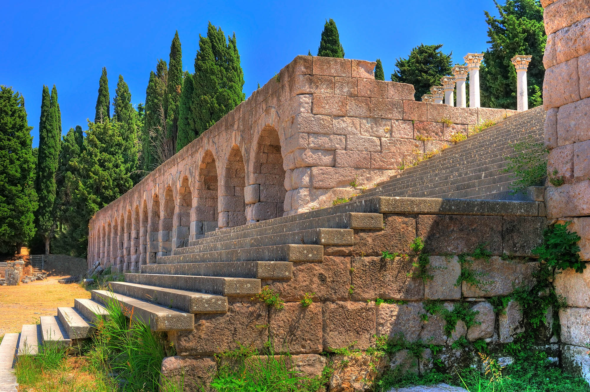 asklepion, ruiny, widok na pozostałości, kos