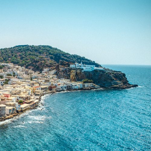 widok na nisyros, rodos, wyspa dodekanez, grecja