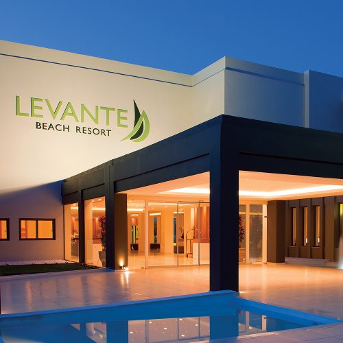 hotel levante na rodos, fasada, wejście