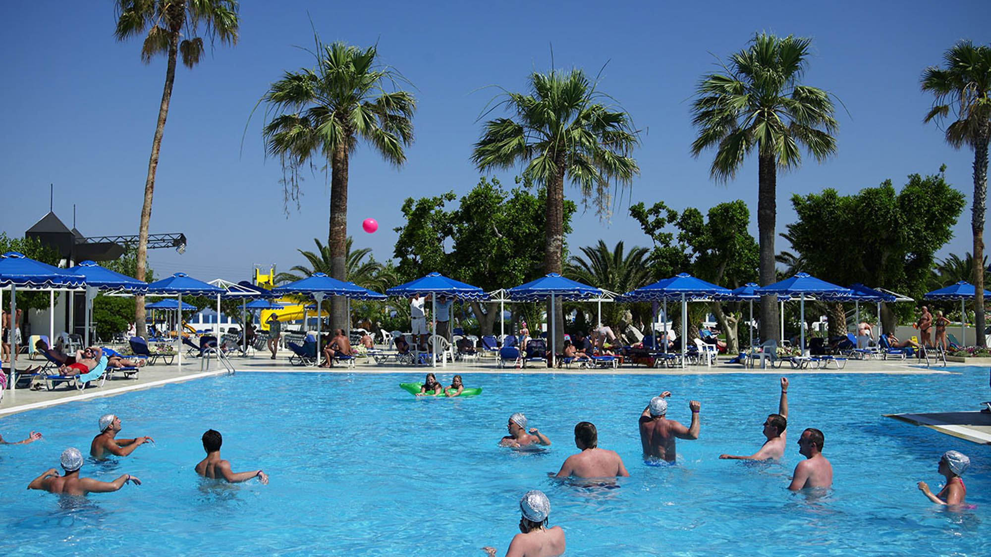 rodos, widok na hotelowy basen, mitsis faliraki