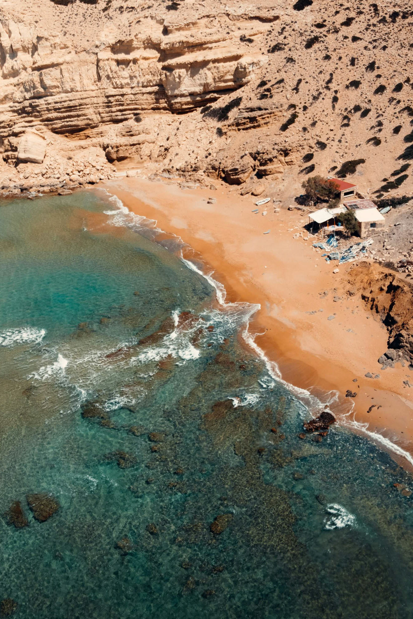 plaża matala, widok z góry, kreta