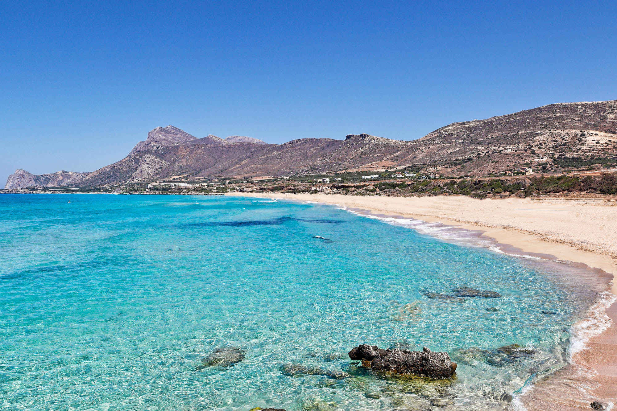 plaża Falasarna, Kreta Zachodnia, widok na plaże i morze