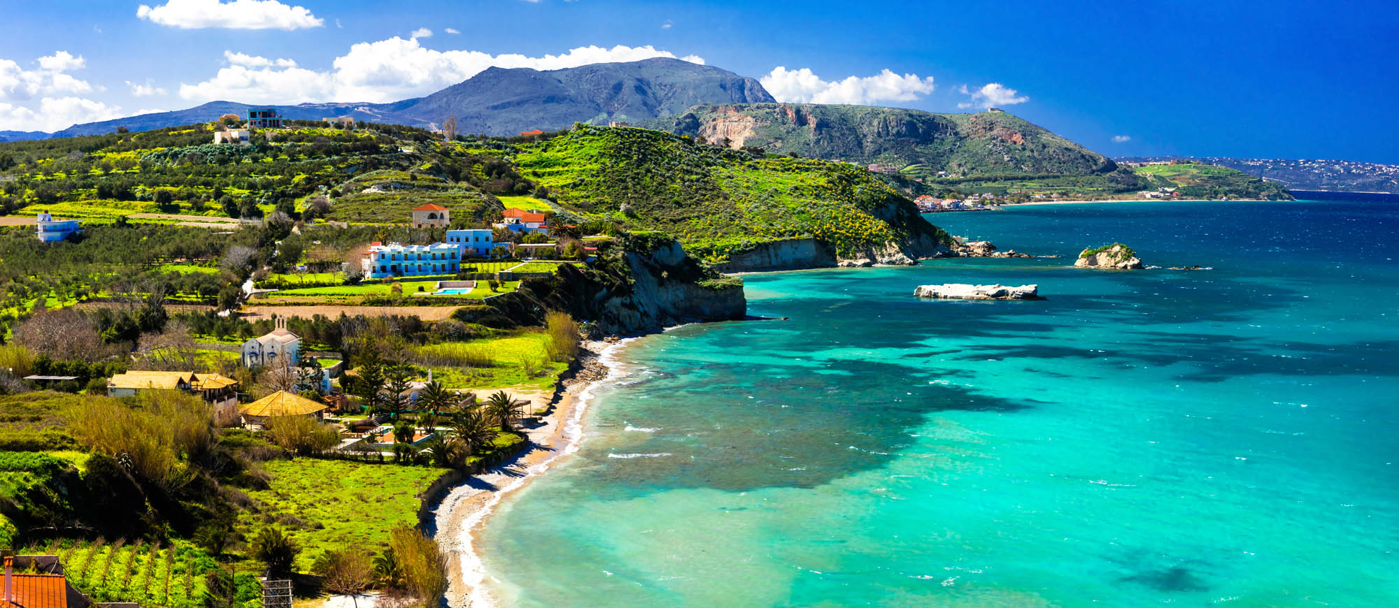 wybrzeże apokoronas, kreta zachodnia, widok z lotu ptaka
