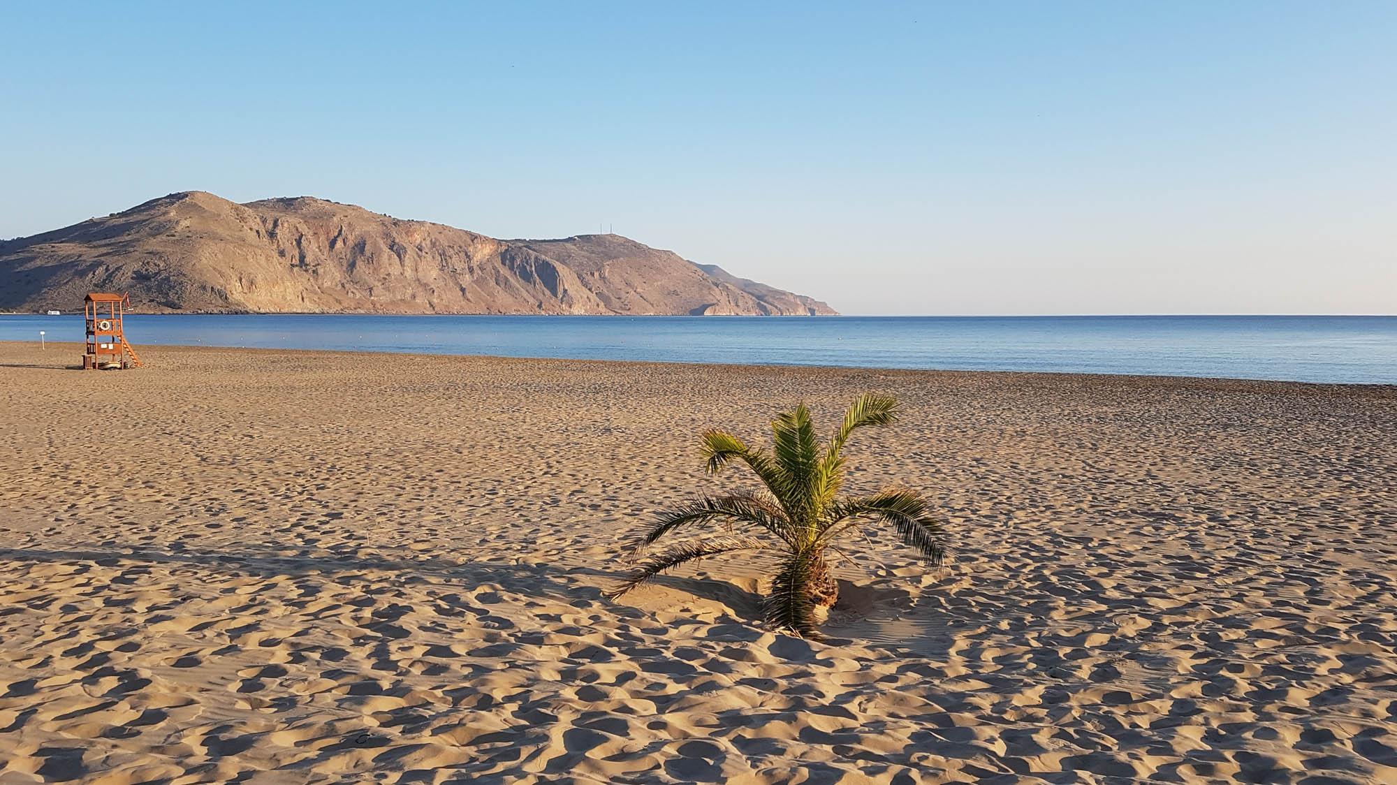 Georgioupoli , ogromna plaża, widok na morze i piasek, kreta zachodnia