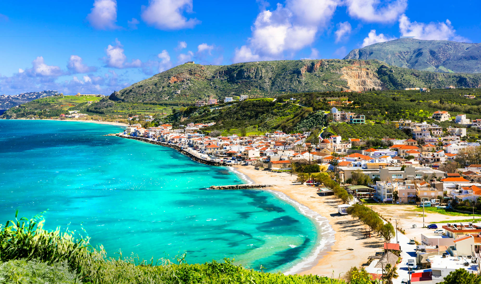 widok na kalyves, kreta zachodnia, wybżerze apokoronas
