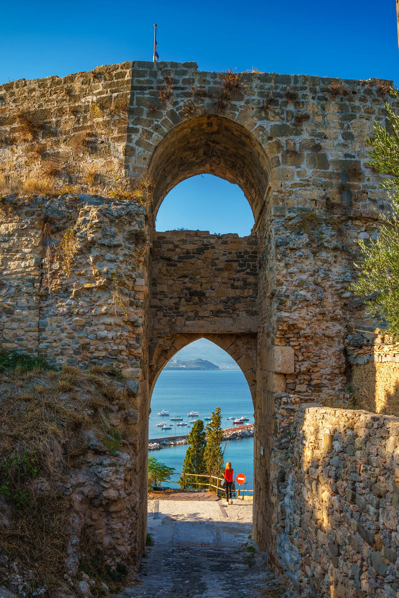 widok z twierdzy koroni, peloponez