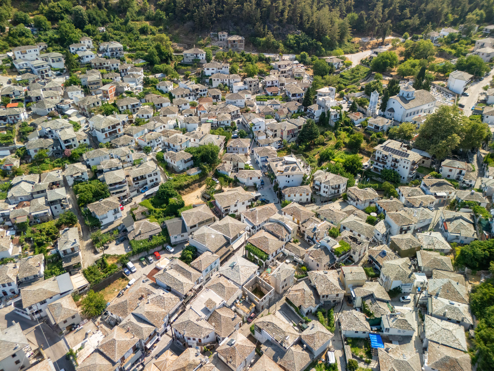 Panagia, Thassos, górska wioska widok z góry