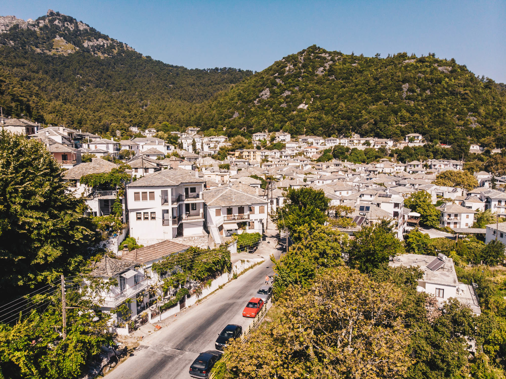 Panagia, Thassos, górska wioska widok z góry